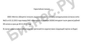 Письмо об отсутствии необходимости одобрения сделки в Зара Хоум