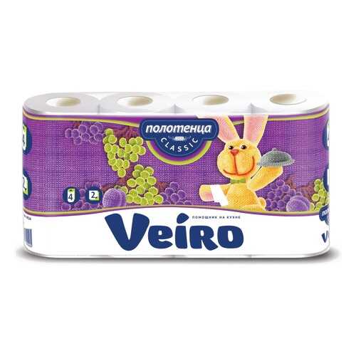 Полотенца бумажные Veiro Classic с тиснением 4 рулона 2 слоя в Зара Хоум