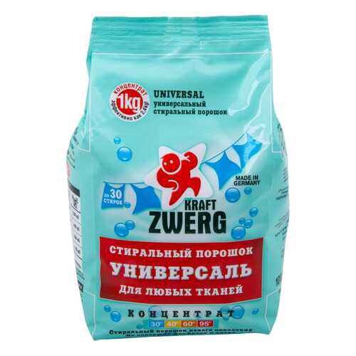 Универсальный стиральный порошок Kraft Zwerg концентрат 1 кг в Зара Хоум