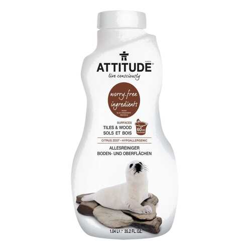 Средство для мытья полов floor surfaces cleaner tiles & wood, attitude 1050 мл в Зара Хоум