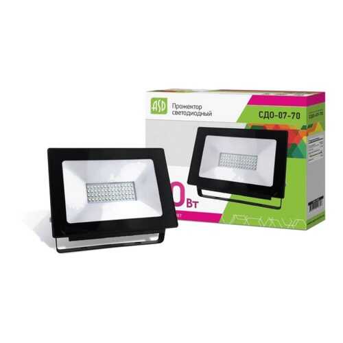 Прожектор светодиодный ASD СДО-07 70W (5600lm) SMD 6500K, 240x175x38мм, черный, IP65, 8607 в Зара Хоум