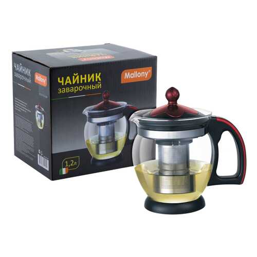 Заварочный чайник Decotto-1200 Mallony 910112 Бордовый; черный в Зара Хоум