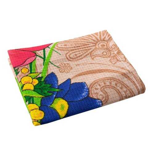 Полотенце кухонное вафельное в клеточку Verona Flowers, 60x35, коричневый в Зара Хоум